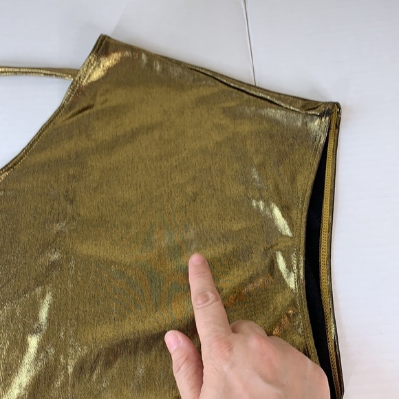 American apparel oversized gold lame tunic m/l with flaws / marks - Picture 4 of 7